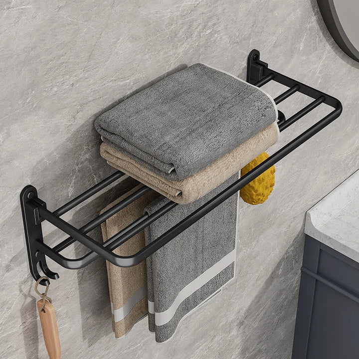  EasyToWel - Faltbares schwarzes Handtuchregal - intelligent und Raumspeicher-5