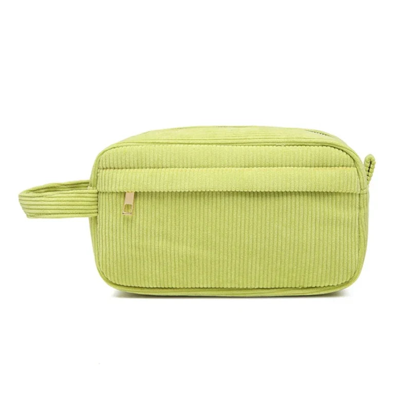 Kamiyah | Weiche Cord-Baumwoll-Kosmetiktasche für Reisen