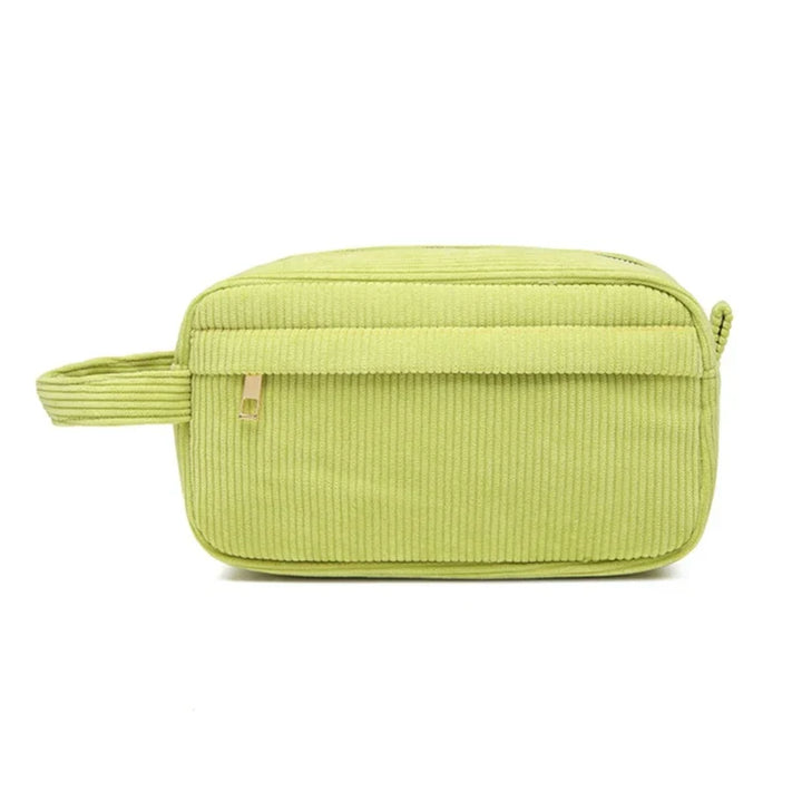 Kamiyah | Weiche Cord-Baumwoll-Kosmetiktasche für Reisen
