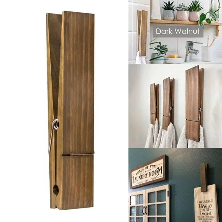  Holzhandtuchclip Megagrip - Großer Kleidungsstifte für Badezimmerzubehör-3