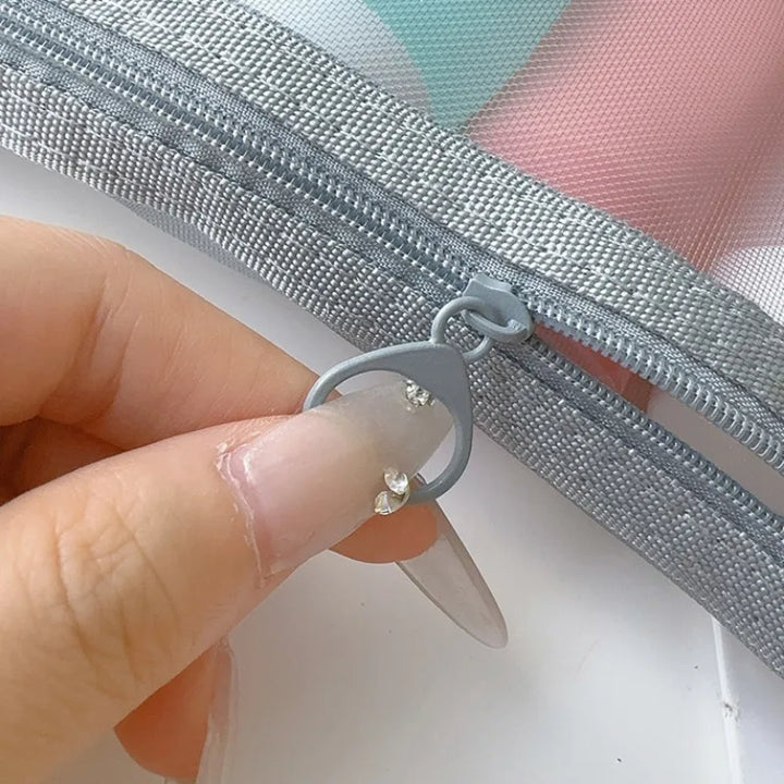 Keily | 3-teiliges Nylon-Mesh Kosmetik- und Toilettenbeutel-Set