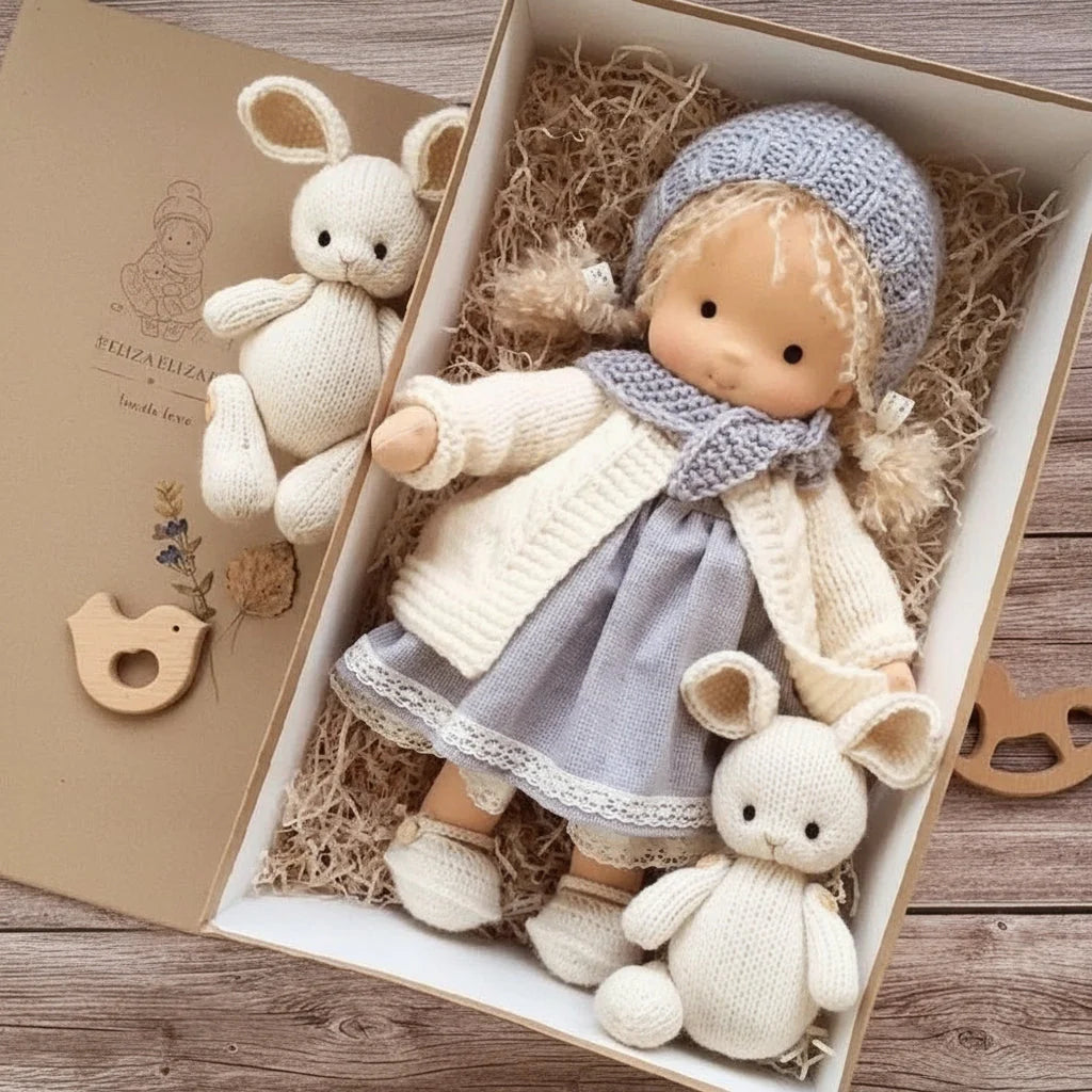 Selina – Handgefertigte Baumwoll-Waldorf-Puppe für kreatives Spielen 0