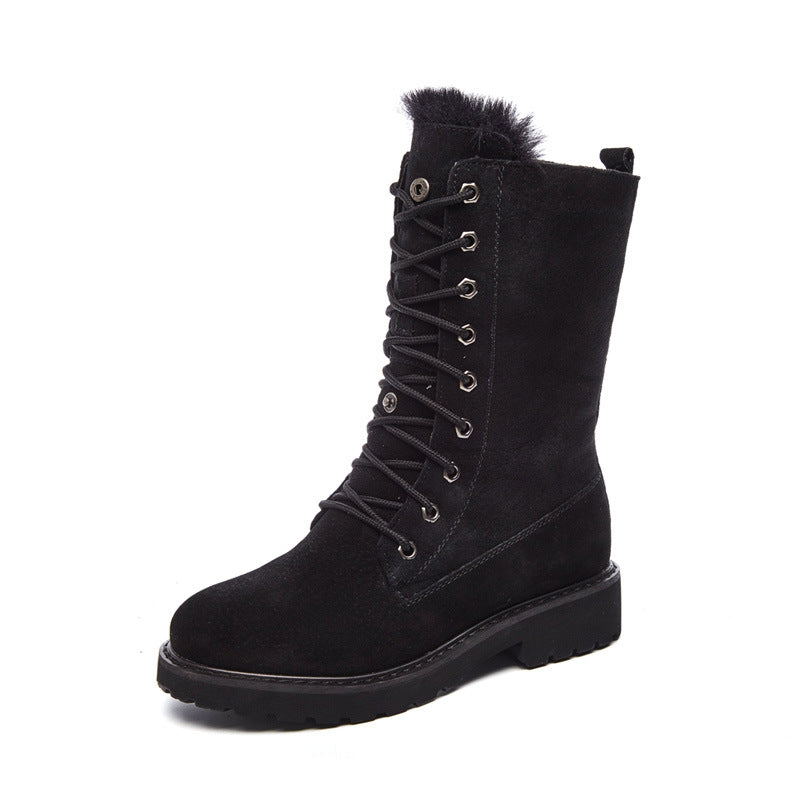 Sena Wildleder Damenstiefel | Hochwertige Stiefel mit Schnürverschluss 4