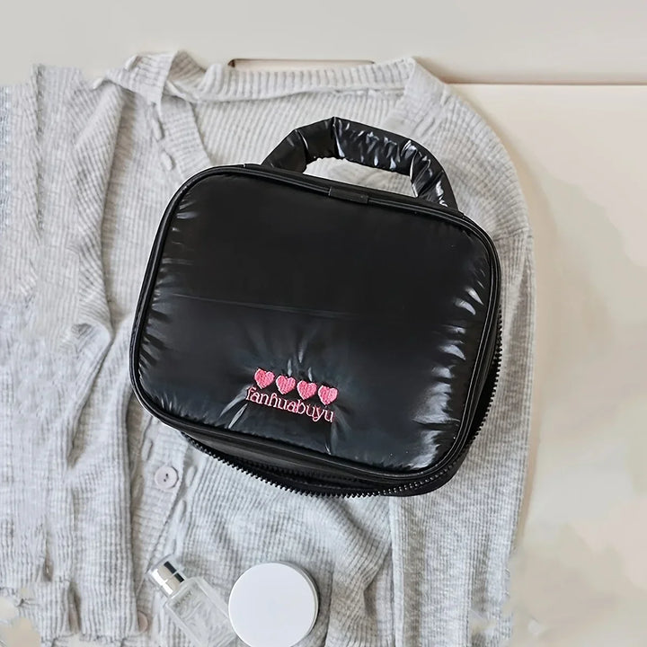Etta | Herz Stickerei Reise kosmetische Make-up Kulturbeutel