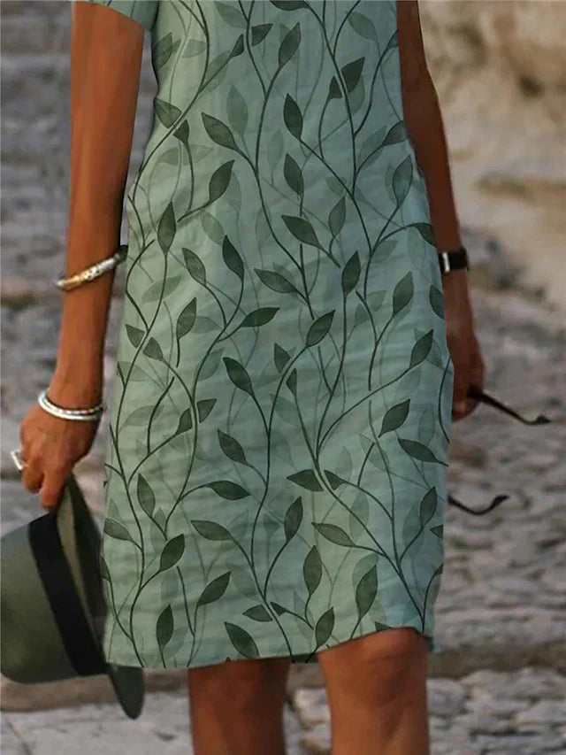 Sommerkleid Damen Midi mit V-Ausschnitt und kurzem Ärmel in Smaragdgrün – Elegantes Kleid für Hochzeitsgast oder Cocktailparty 2