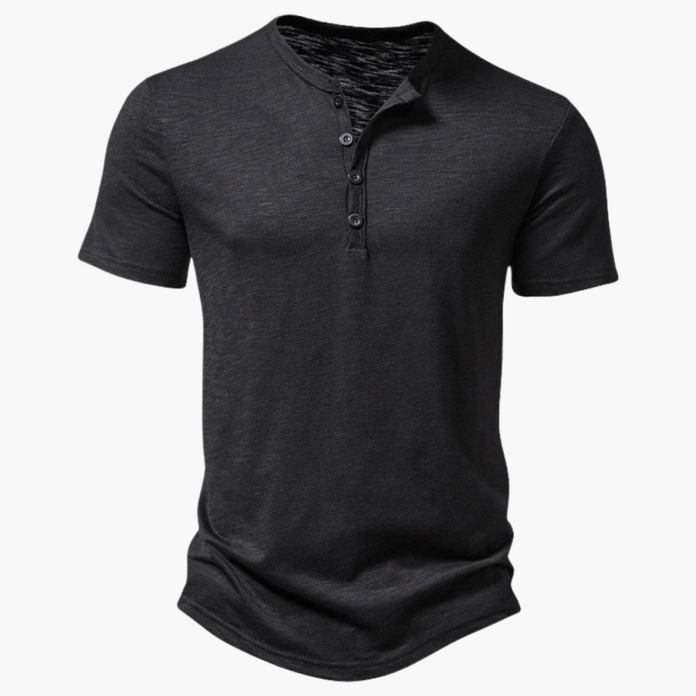 Stylisches Kurzarm-Hemd Herren – Bequemes Henley-Shirt für Sommer, Lässiger Look, Ideal für Freizeit und Urlaub 1