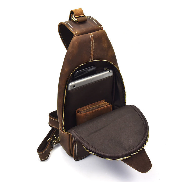 Timo | Luxuriöse Leder Abenteuerschultertasche