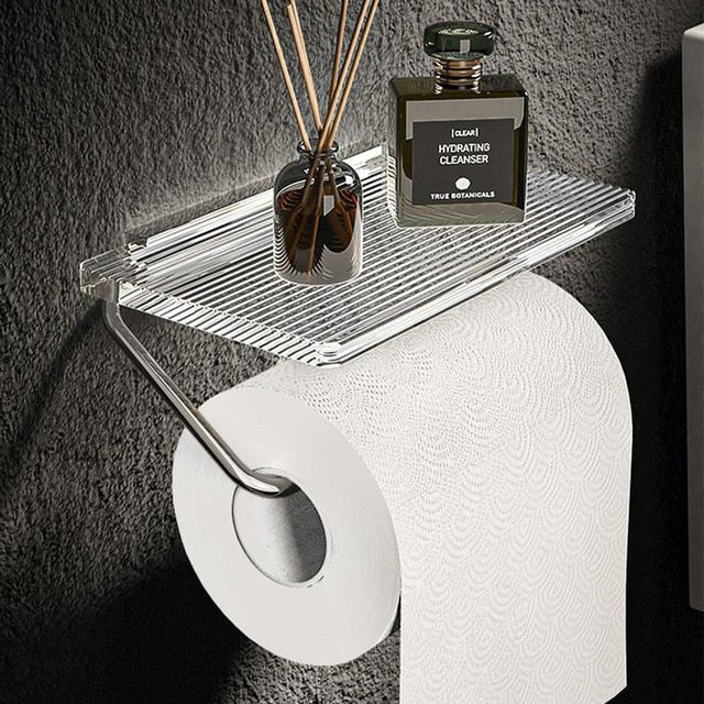  Toilettenpapierhalter Acryl - modernes Design mit Gold- und Silberfinish-3