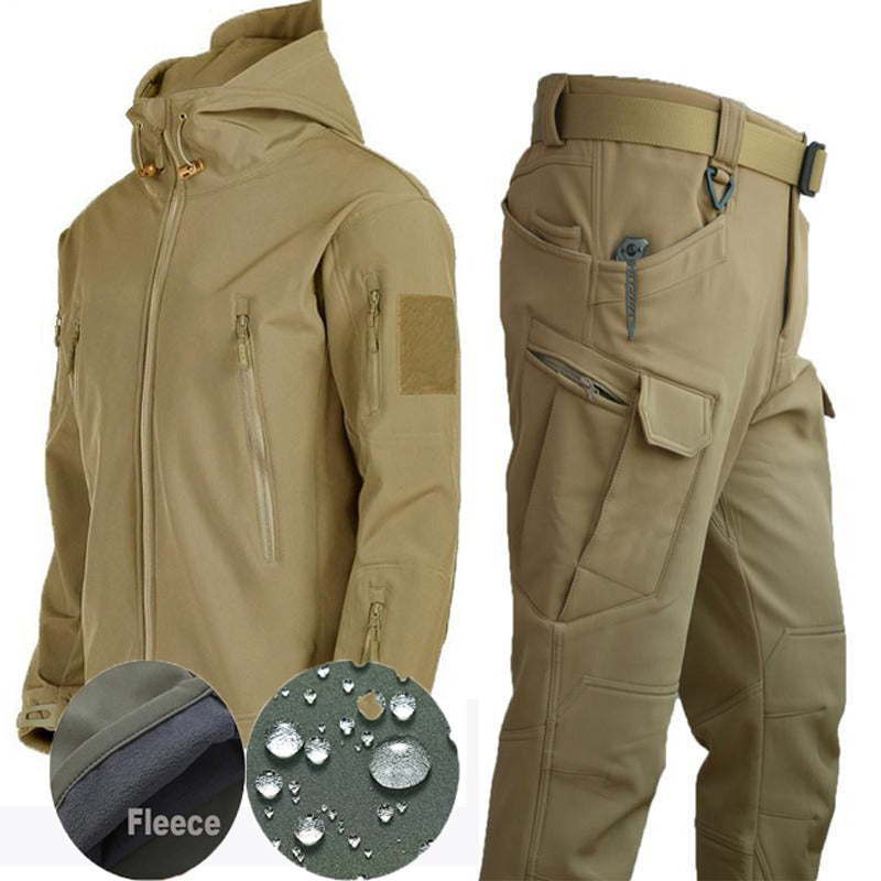 Taktische Herren Outdoor Jacke und Hose Wasser- und Winddicht für Abenteuer 1