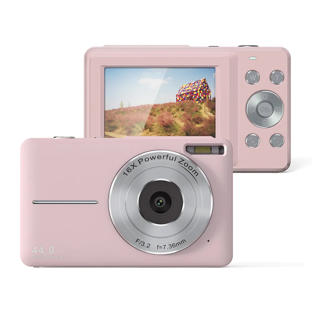 Tragbare Digitalkamera 1080P 44MP mit 16-fachem Zoom – Kompakte Vlogging-Kamera mit LCD-Bildschirm, wiederaufladbar, perfekt für Teenager und Studenten 2