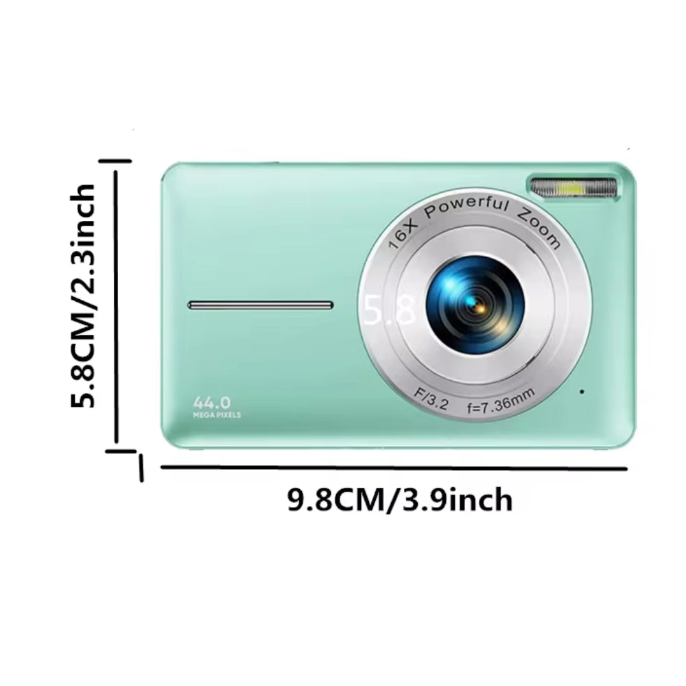 Tragbare Digitalkamera 1080P 44MP mit 16-fachem Zoom – Kompakte Vlogging-Kamera mit LCD-Bildschirm, wiederaufladbar, perfekt für Teenager und Studenten 6