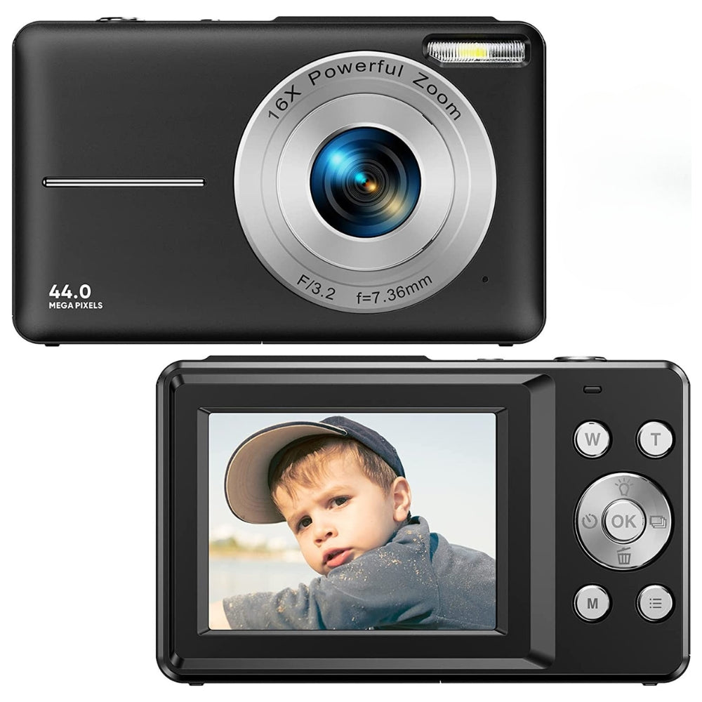 Tragbare Digitalkamera 1080P 44MP mit 16-fachem Zoom – Kompakte Vlogging-Kamera mit LCD-Bildschirm, wiederaufladbar, perfekt für Teenager und Studenten 9