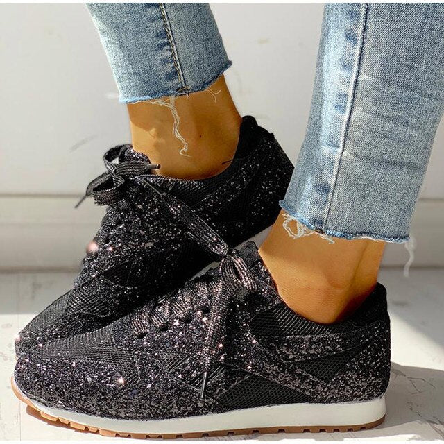 Trendy Damen Glitter Sneakers - Miranda 0