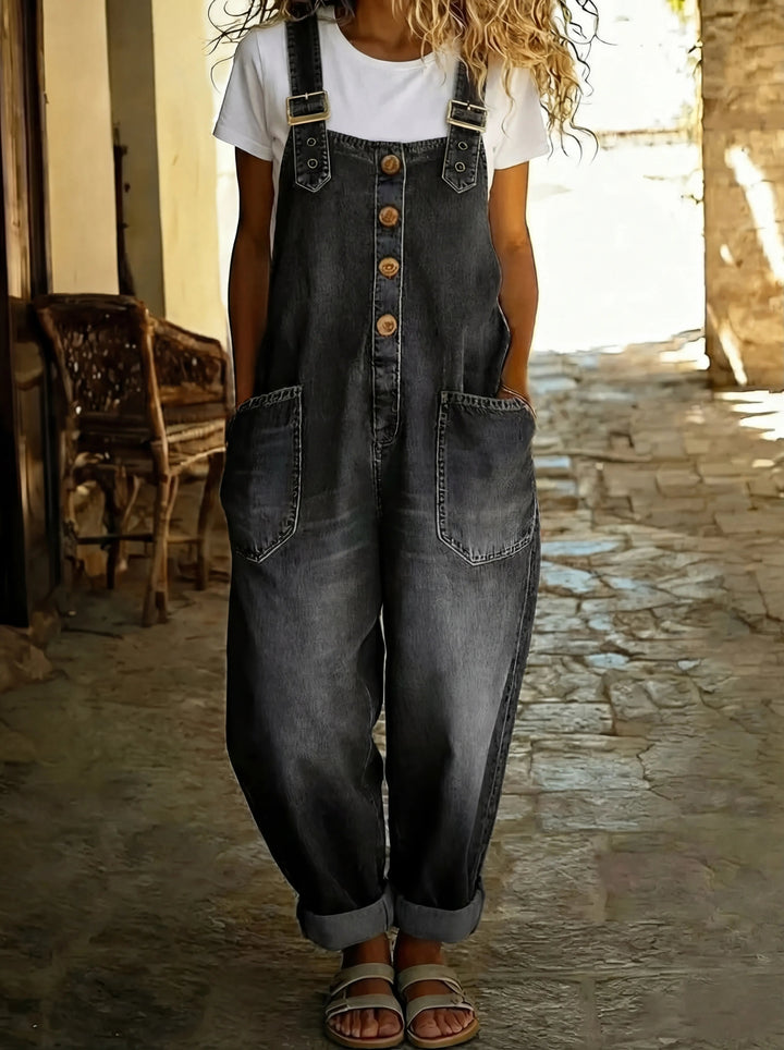 Verstellbarer Jeansoverall Damen | Lässiger Sommerlook Mit Praktischen Taschen | Vielseitig Kombinierbar 1