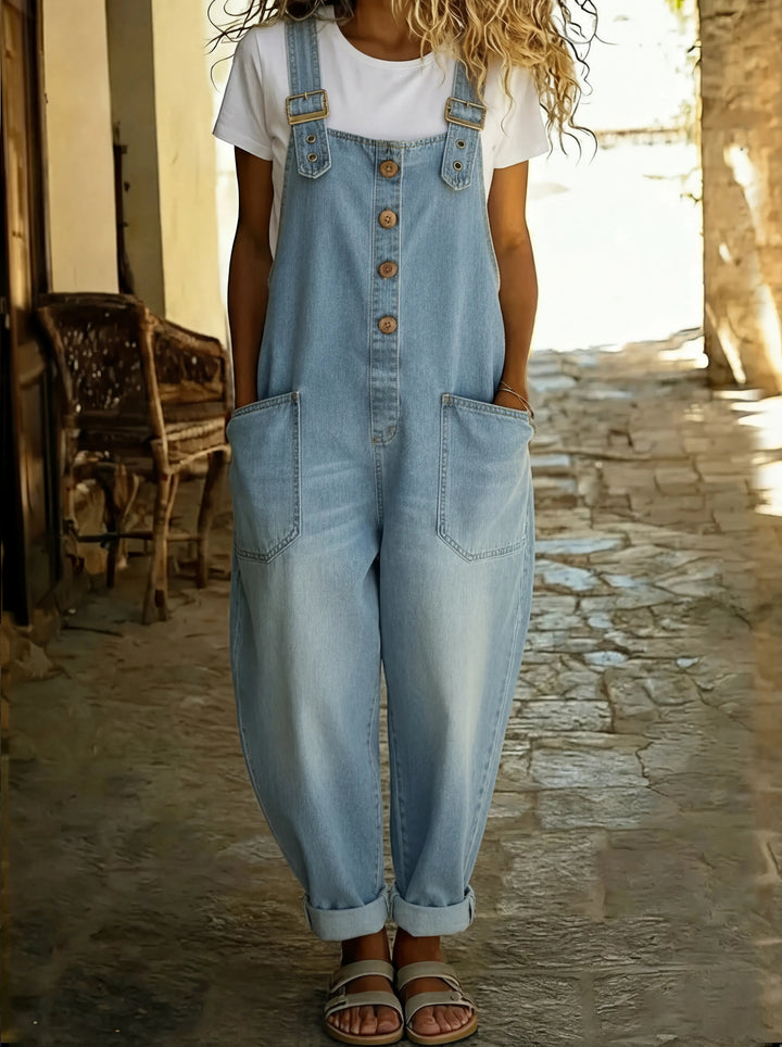 Verstellbarer Jeansoverall Damen | Lässiger Sommerlook Mit Praktischen Taschen | Vielseitig Kombinierbar 2