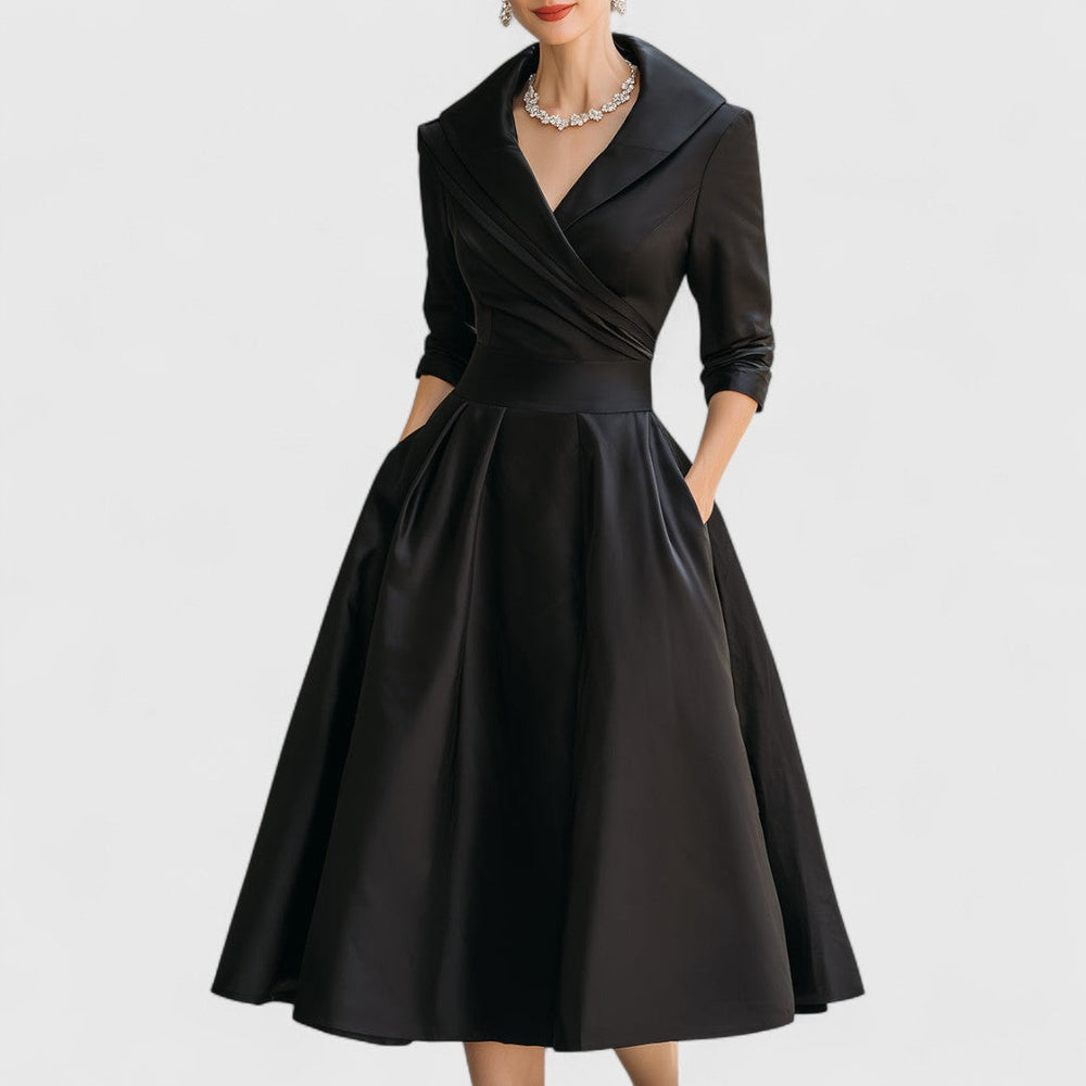 Vielseitiges Midikleid mit V-Ausschnitt für moderne Frauen 1
