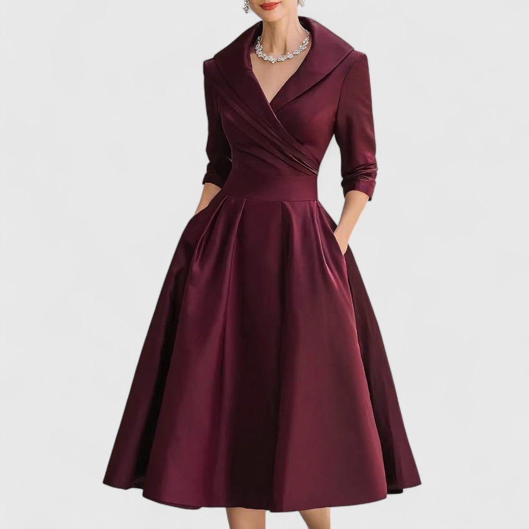 Vielseitiges Midikleid mit V-Ausschnitt für moderne Frauen 2