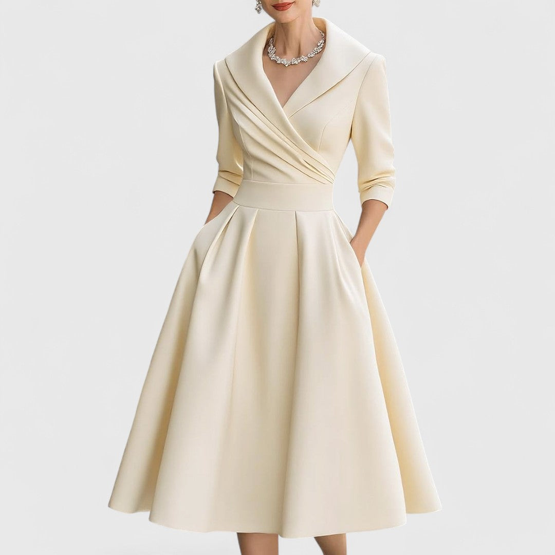Vielseitiges Midikleid mit V-Ausschnitt für moderne Frauen 4