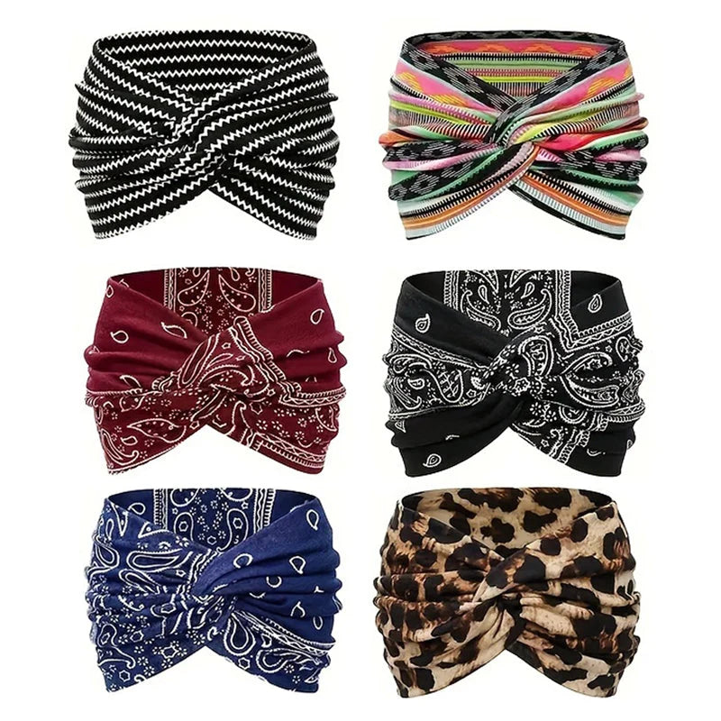Vintage-Stil Breites Batik-Haarband 10