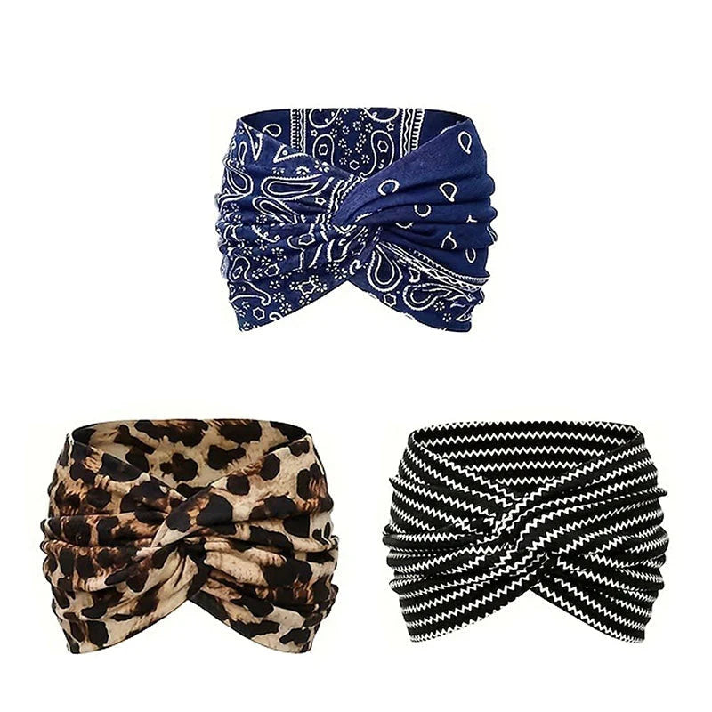 Vintage-Stil Breites Batik-Haarband 11