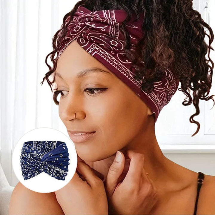 Vintage-Stil Breites Batik-Haarband 2