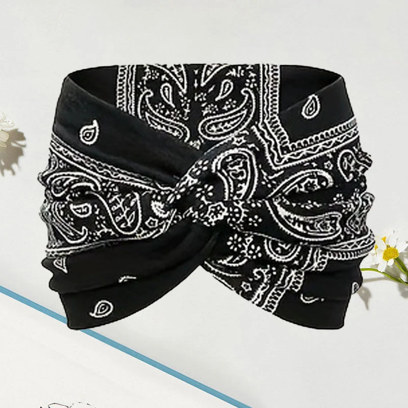 Vintage-Stil Breites Batik-Haarband 3