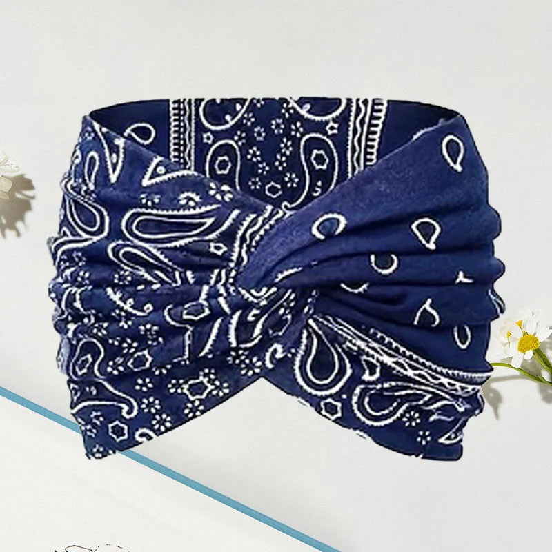 Vintage-Stil Breites Batik-Haarband 5