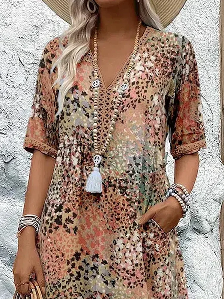 Weiches Damenkleid Mit V Ausschnitt | Midi 5