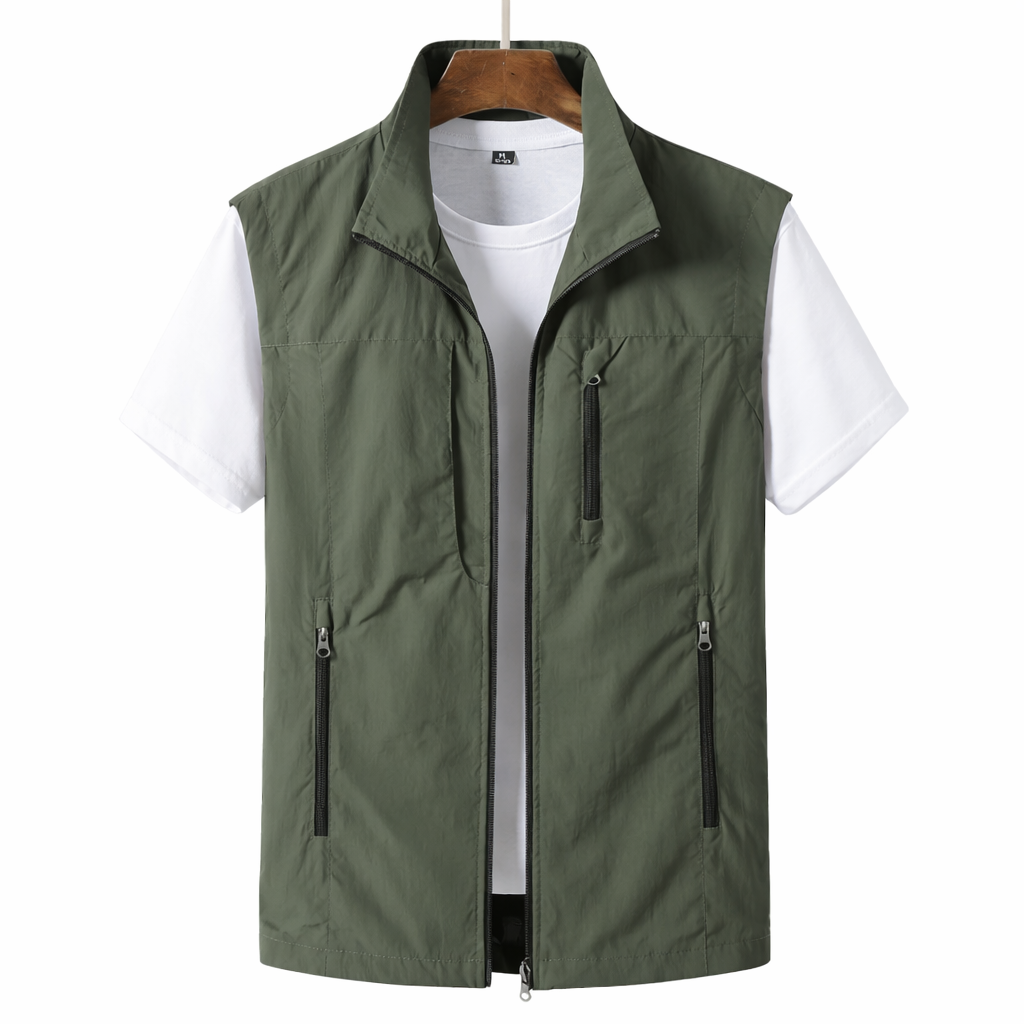 Weste Herren Leichte Gilet mit Reißverschluss für Moderne Freizeitlooks und Praktische Taschen 0