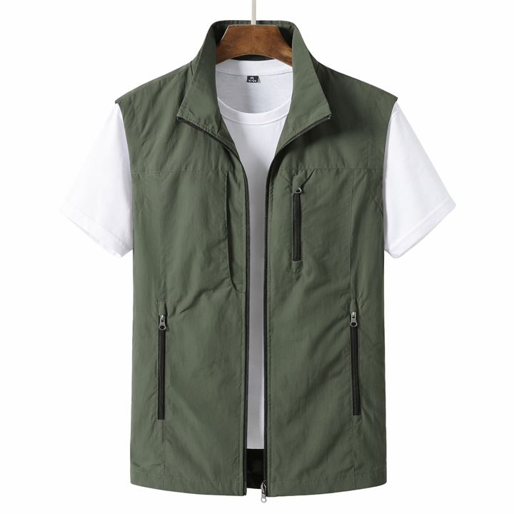 Weste Herren Leichte Gilet mit Reißverschluss für Moderne Freizeitlooks und Praktische Taschen 0