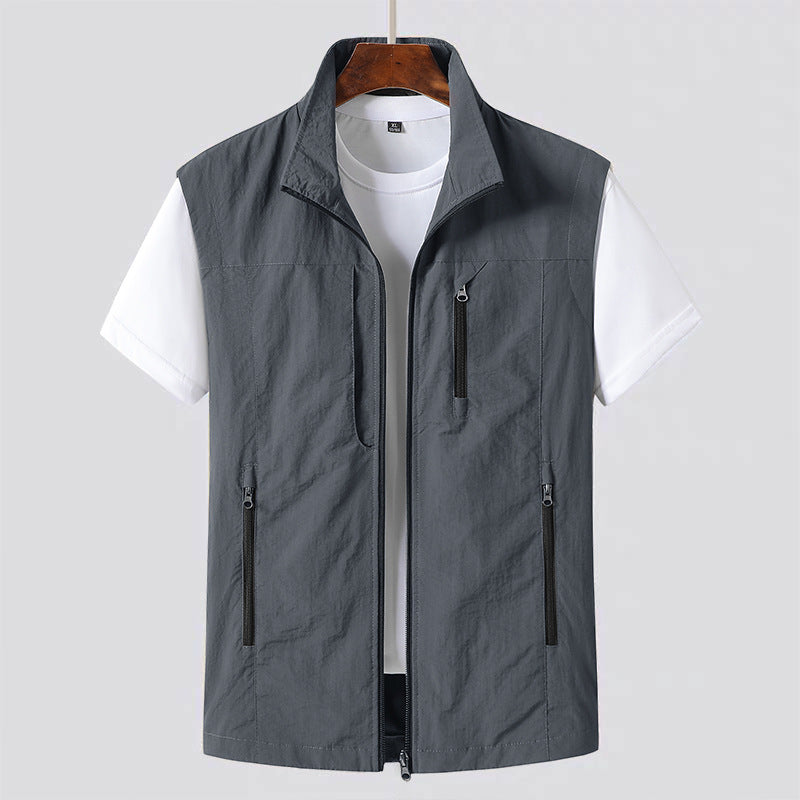 Weste Herren Leichte Gilet mit Reißverschluss für Moderne Freizeitlooks und Praktische Taschen 1