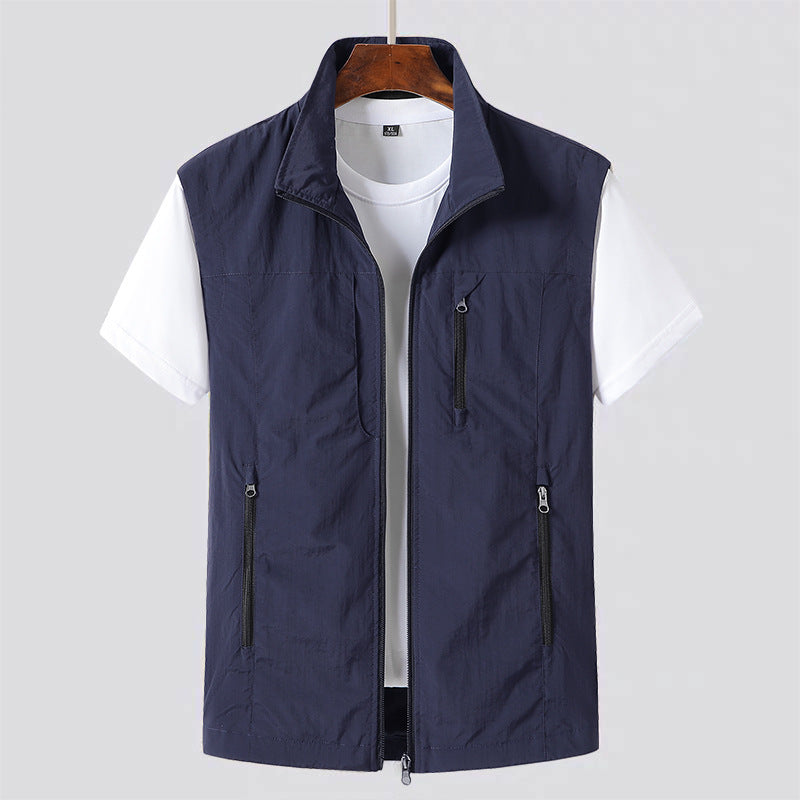 Weste Herren Leichte Gilet mit Reißverschluss für Moderne Freizeitlooks und Praktische Taschen 3