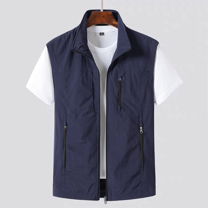 Weste Herren Leichte Gilet mit Reißverschluss für Moderne Freizeitlooks und Praktische Taschen 3