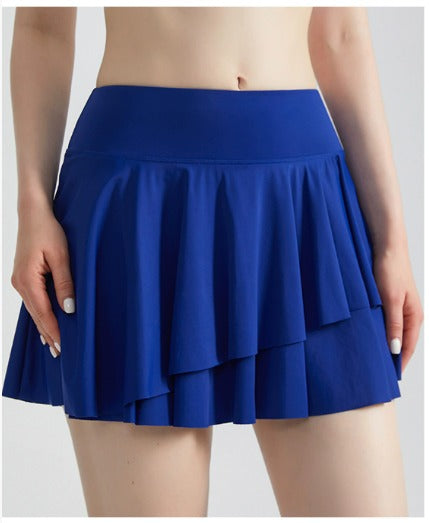 Sportlicher & Funktionaler Damen Tennisrock mit Shorts und Taschen