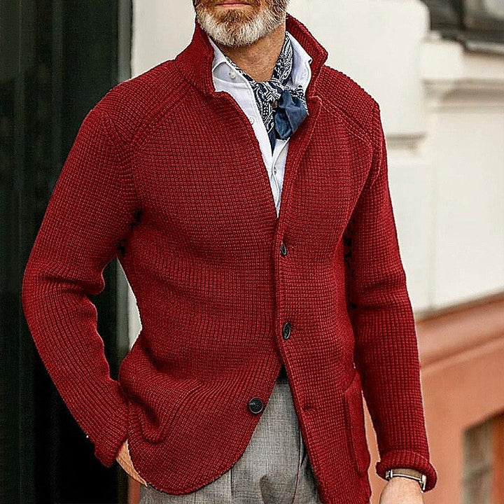 Mason | Stylisher Herrenpullover mit Knopfmuster