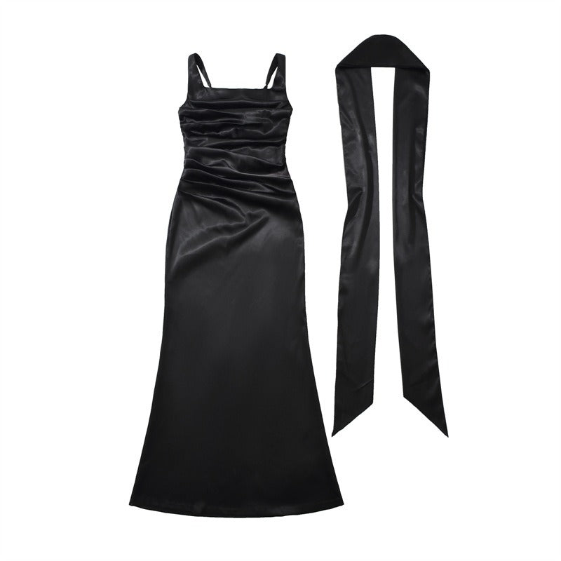 Festliche Kleider Damen Maxikleid mit Quadratischem Ausschnitt und Rüschen für Hochzeitsgast und Formelle Anlässe