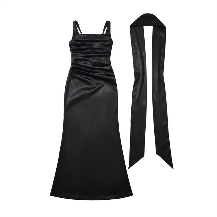 Festliche Kleider Damen Maxikleid mit Quadratischem Ausschnitt und Rüschen für Hochzeitsgast und Formelle Anlässe