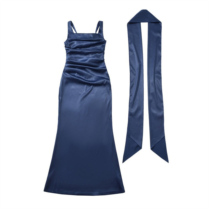 Festliche Kleider Damen Maxikleid mit Quadratischem Ausschnitt und Rüschen für Hochzeitsgast und Formelle Anlässe