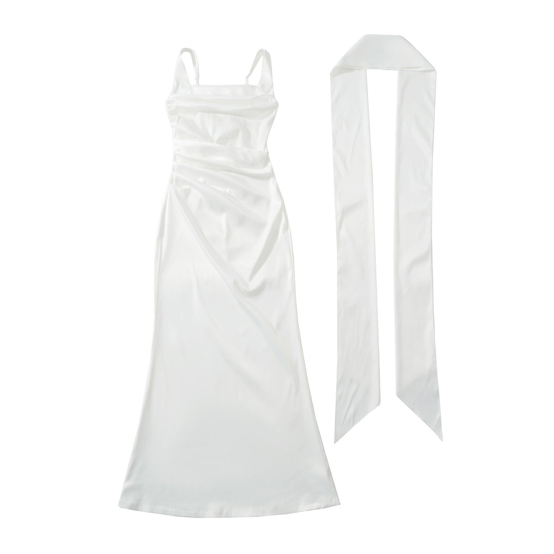 Festliche Kleider Damen Maxikleid mit Quadratischem Ausschnitt und Rüschen für Hochzeitsgast und Formelle Anlässe