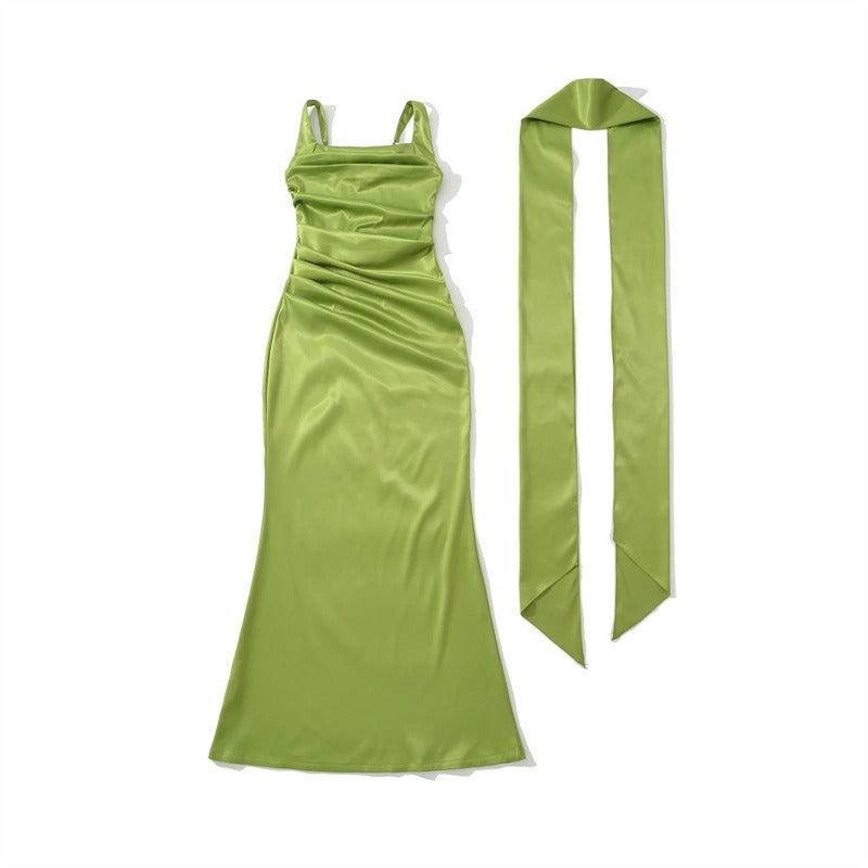 Festliche Kleider Damen Maxikleid mit Quadratischem Ausschnitt und Rüschen für Hochzeitsgast und Formelle Anlässe