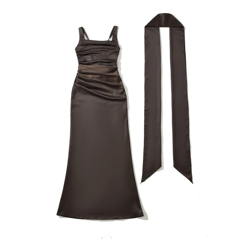 Festliche Kleider Damen Maxikleid mit Quadratischem Ausschnitt und Rüschen für Hochzeitsgast und Formelle Anlässe