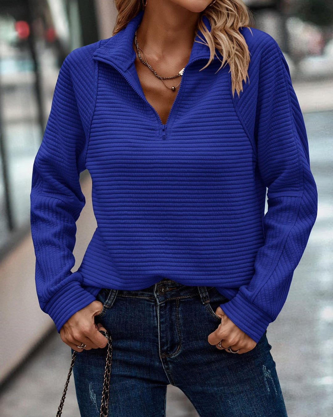 LEAH | Trendy V-Ausschnitt Pullover