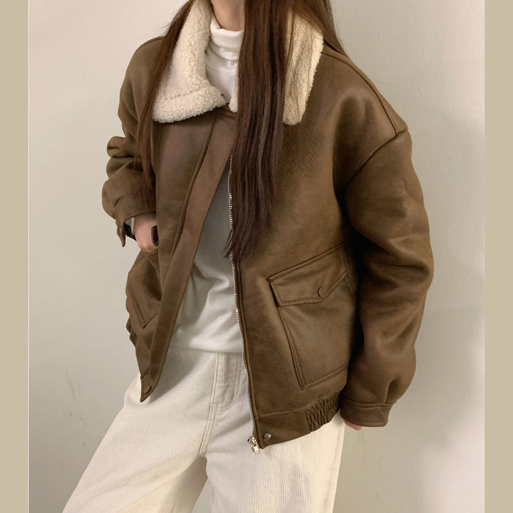 Clarence | Stilvolle Lederjacke mit Kuscheligem Kragen für Damen