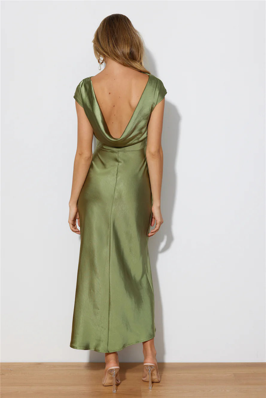 JASMIN | Satin-Cross-Over-Kleid