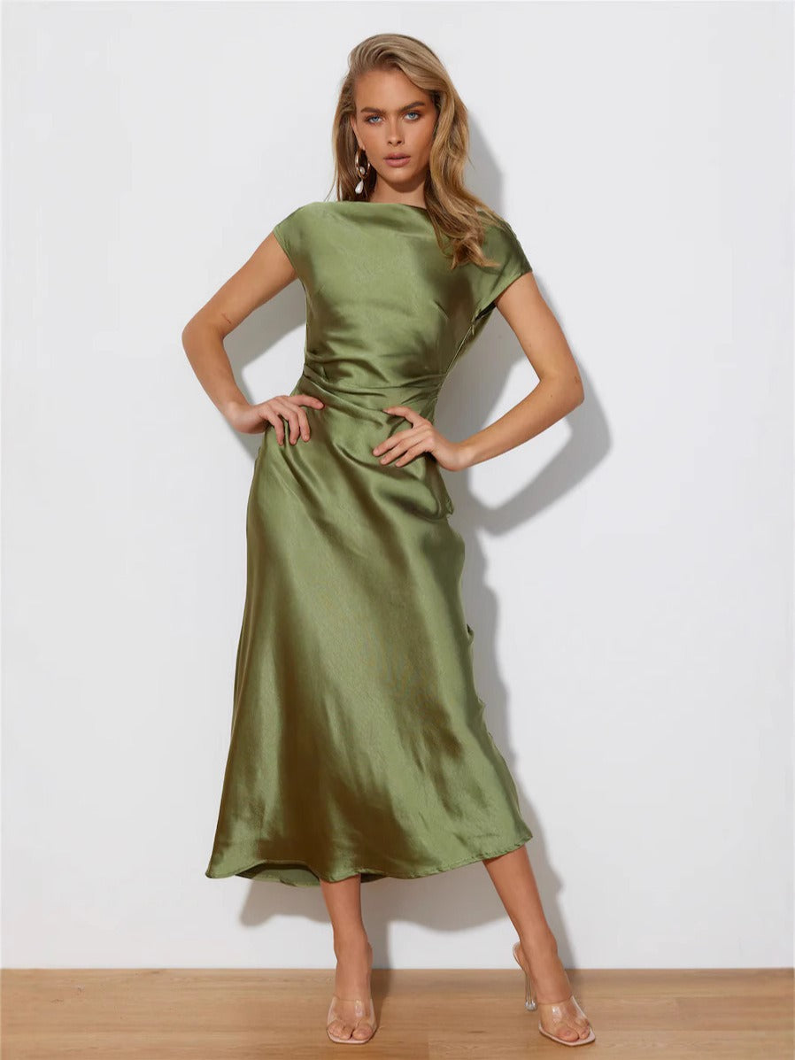 JASMIN | Satin-Cross-Over-Kleid