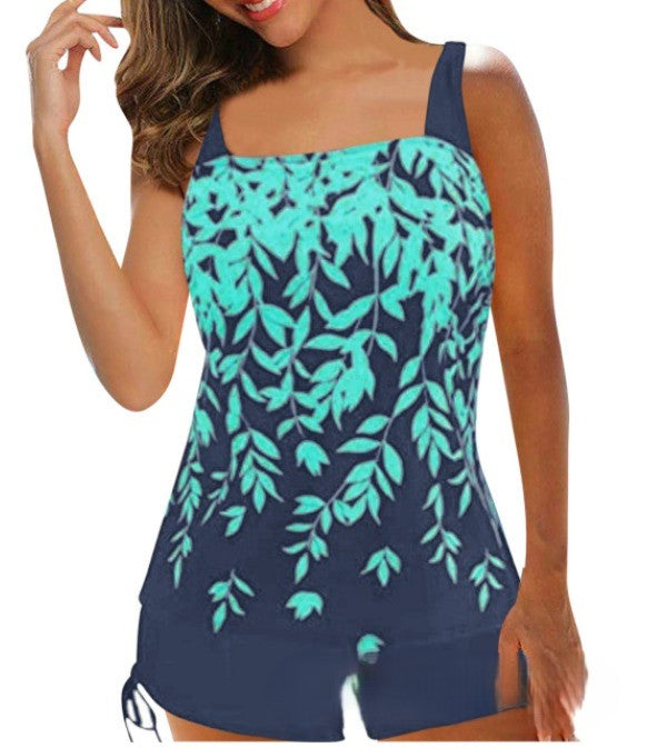 2-teiliger Schwimmkleid mit niedrigen Taillenshorts