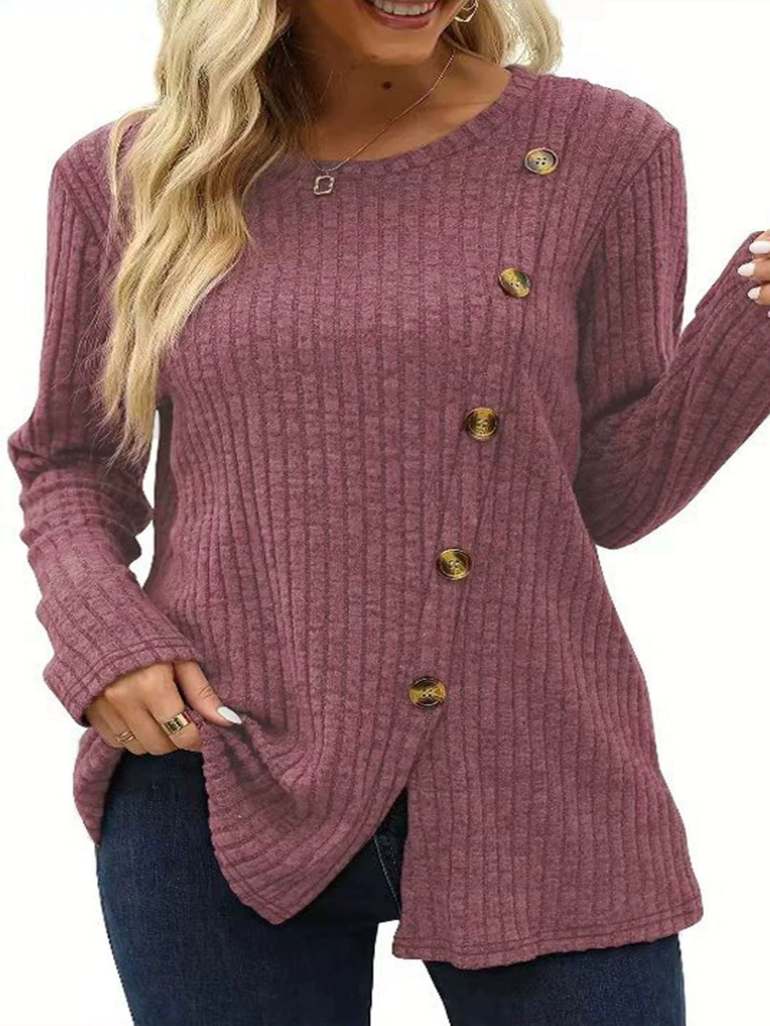 Keisha | Elegantes und Lässiges Winteroberteil mit Knopfleiste für Damen