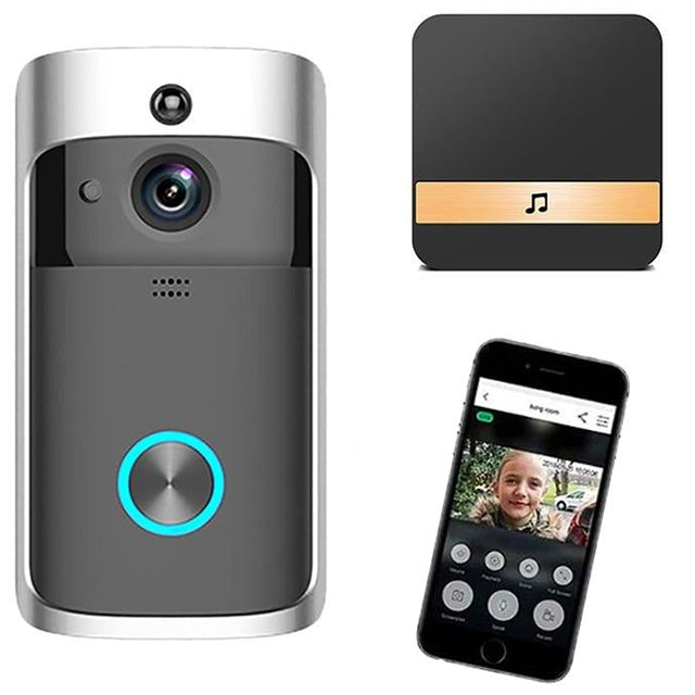Wireless HD WiFi Video Türklingel - Nachtsicht und cordless Intercom 0