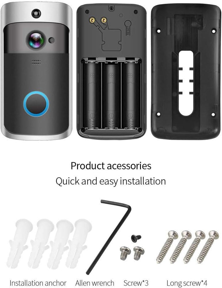 Wireless HD WiFi Video Türklingel - Nachtsicht und cordless Intercom 8