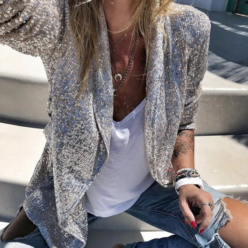 Harper | Eleganter Glitzernder Pailletten Blazer – Perfekt für besondere Anlässe